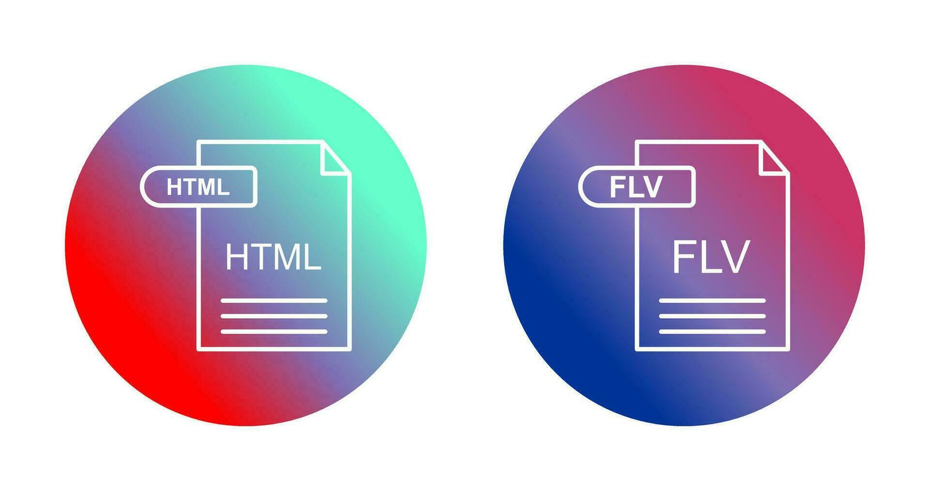 html y flv icono vector