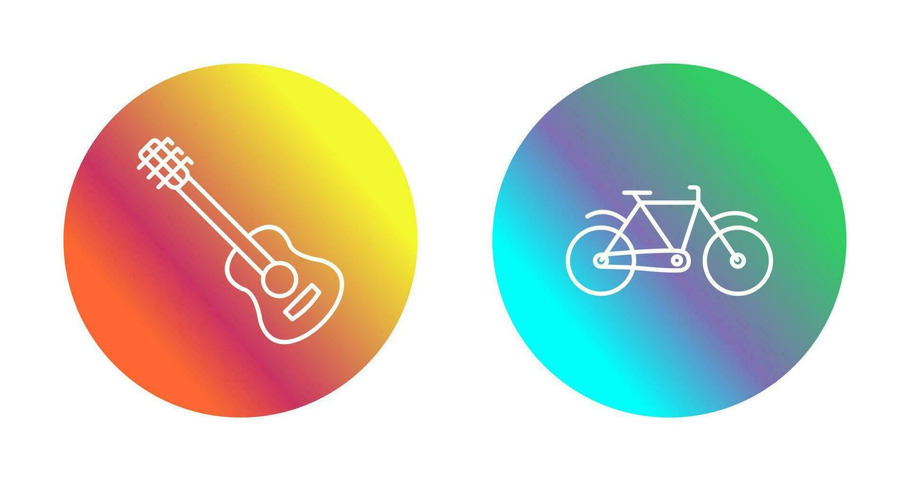 Guitar and Biycle Icon vector