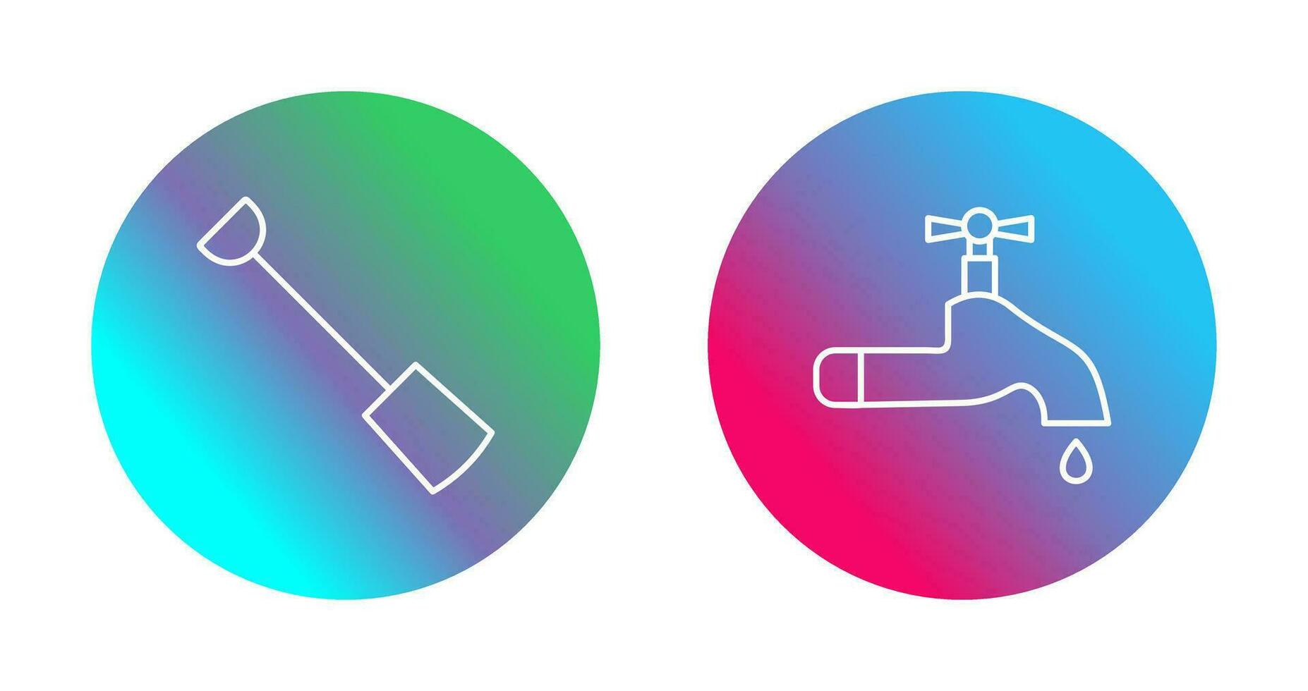 Hand Shovel and Water Tap Icon vector