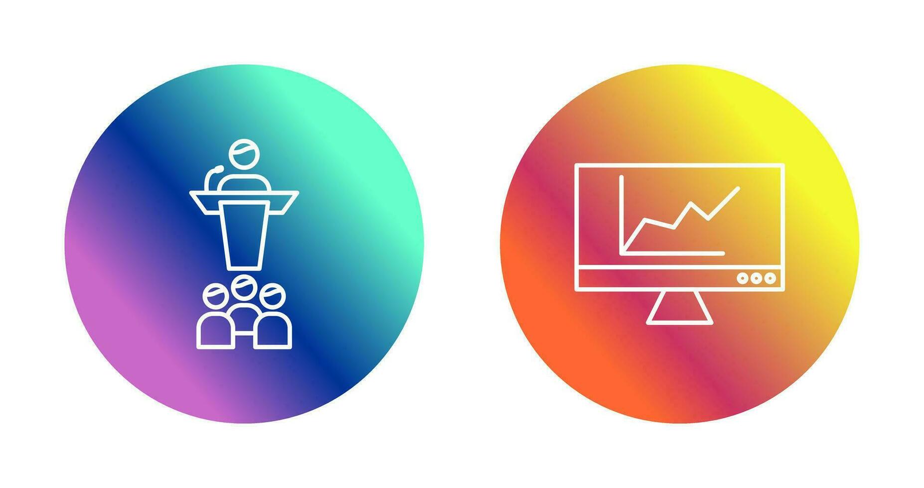 Online Graph and Seminar Icon vector