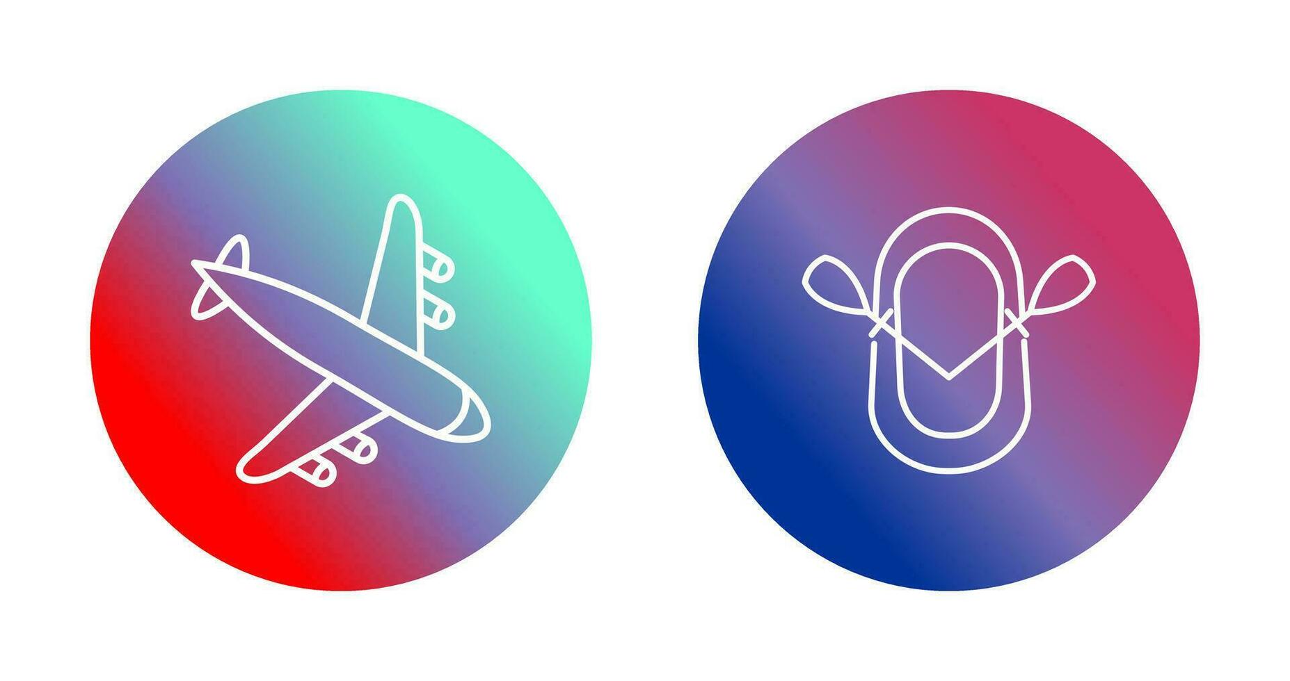 Landing Airplane and Dinghy Icon vector