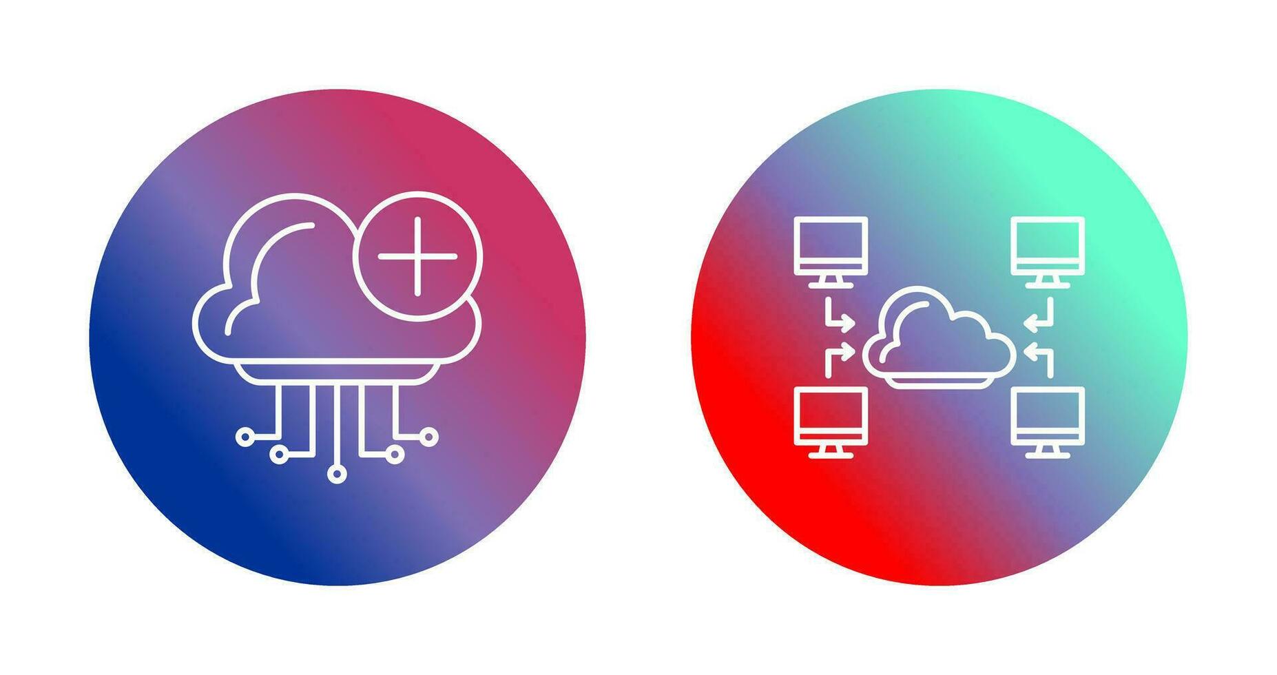 nube informática y computadora icono vector