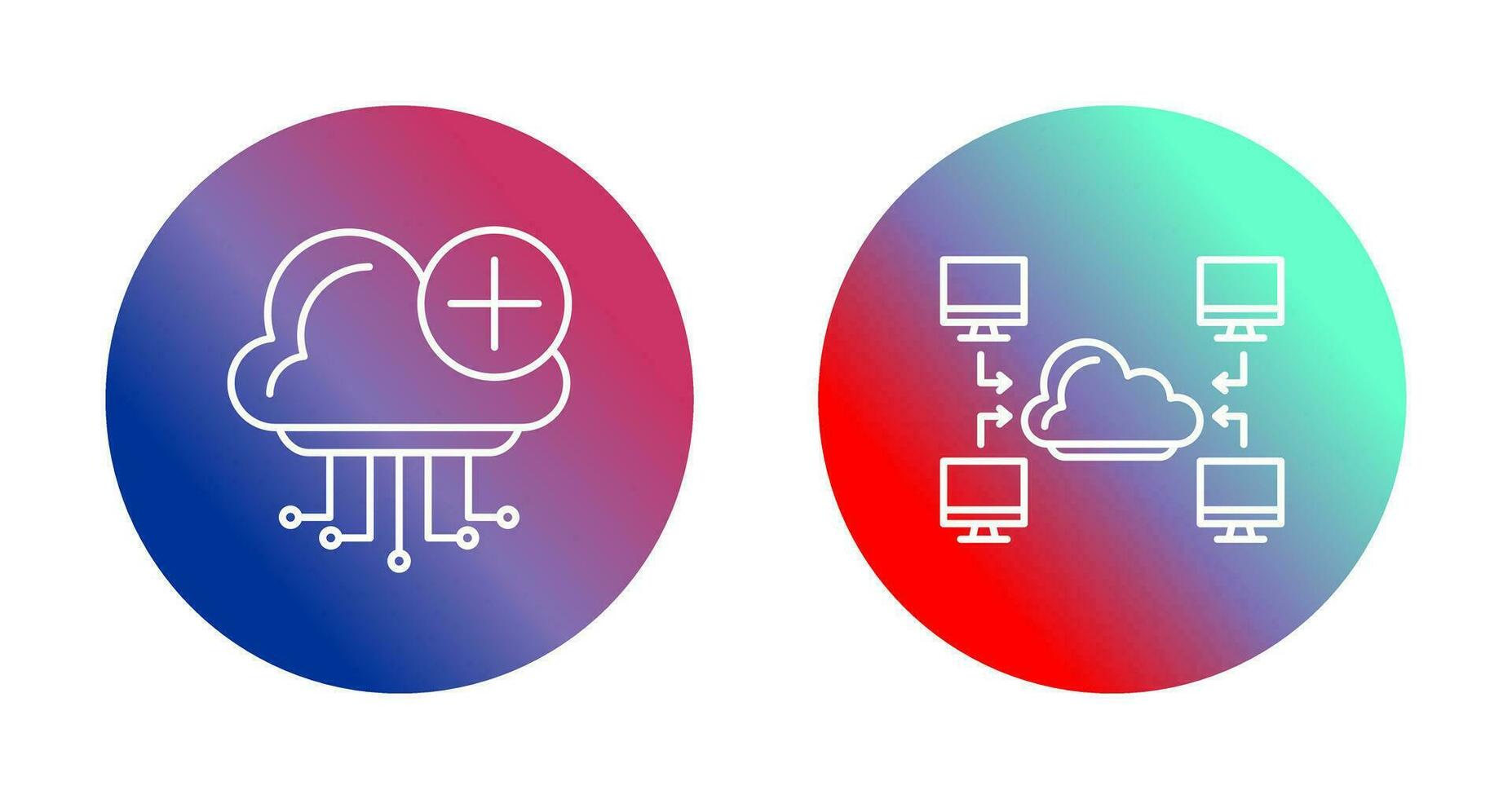 Cloud Computing and Computer  Icon vector