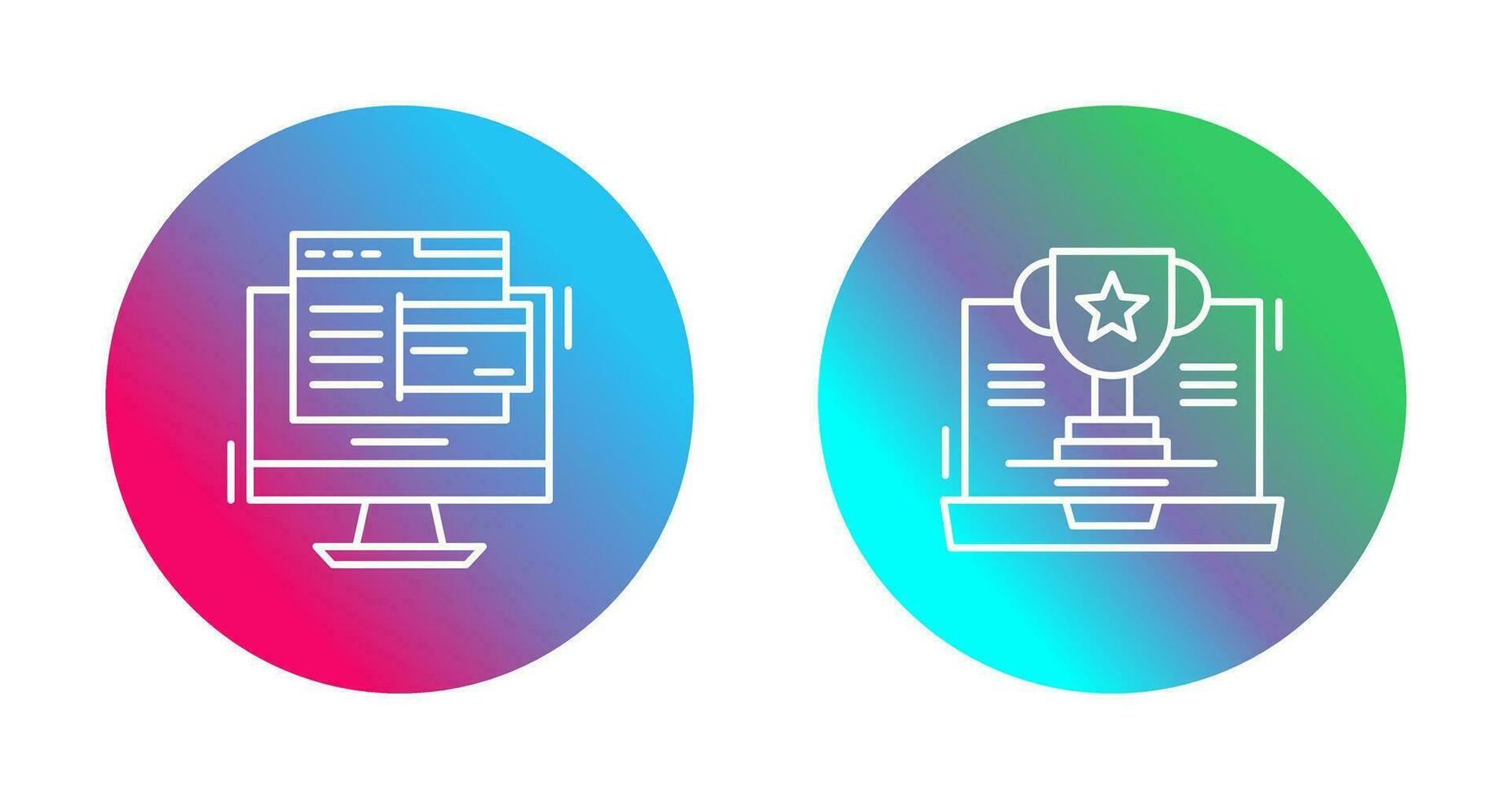 Online Payment and Trophy Icon vector