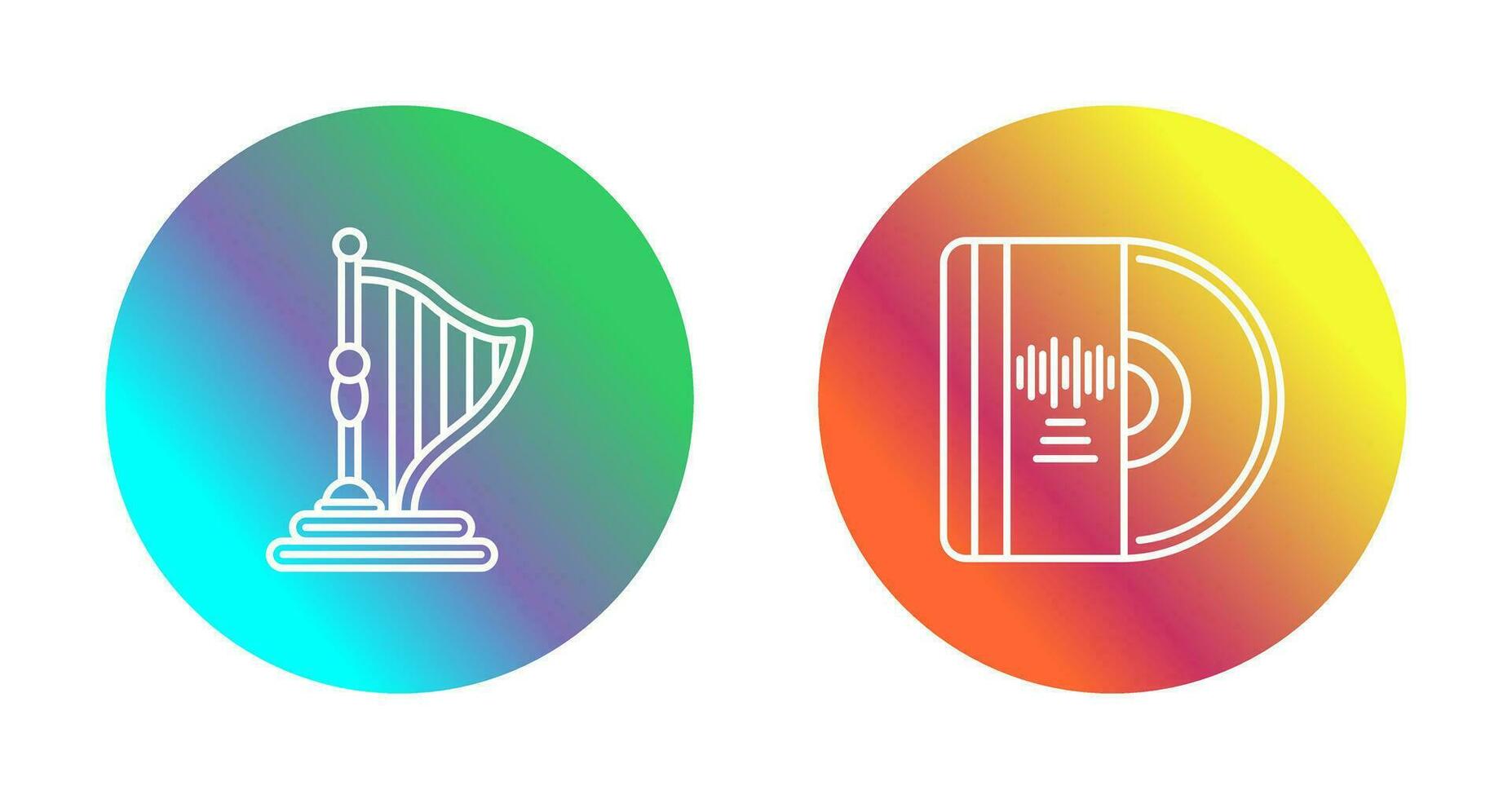 Harp and Vinyl Icon vector