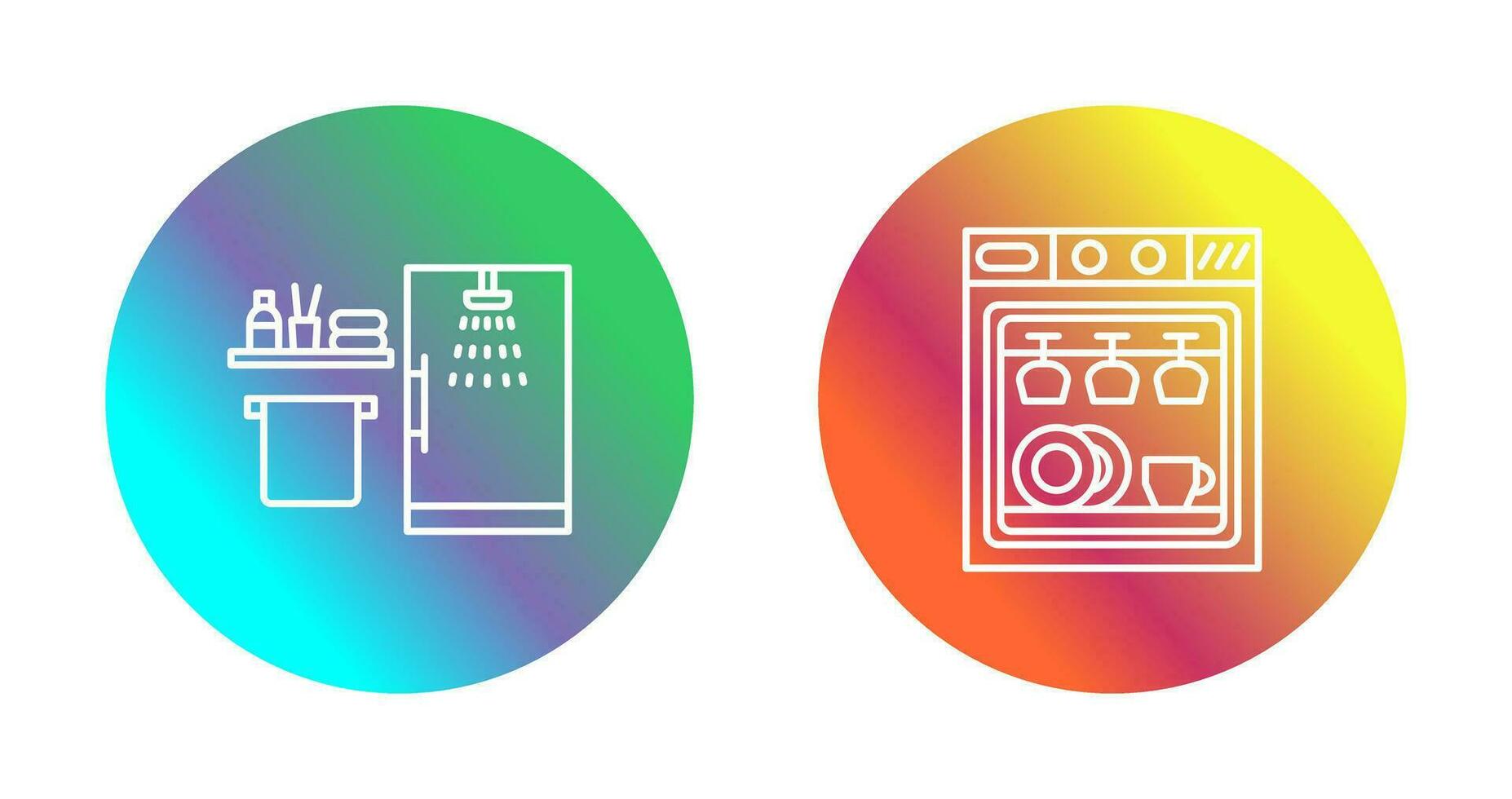 Shower and Dishwasher Icon vector