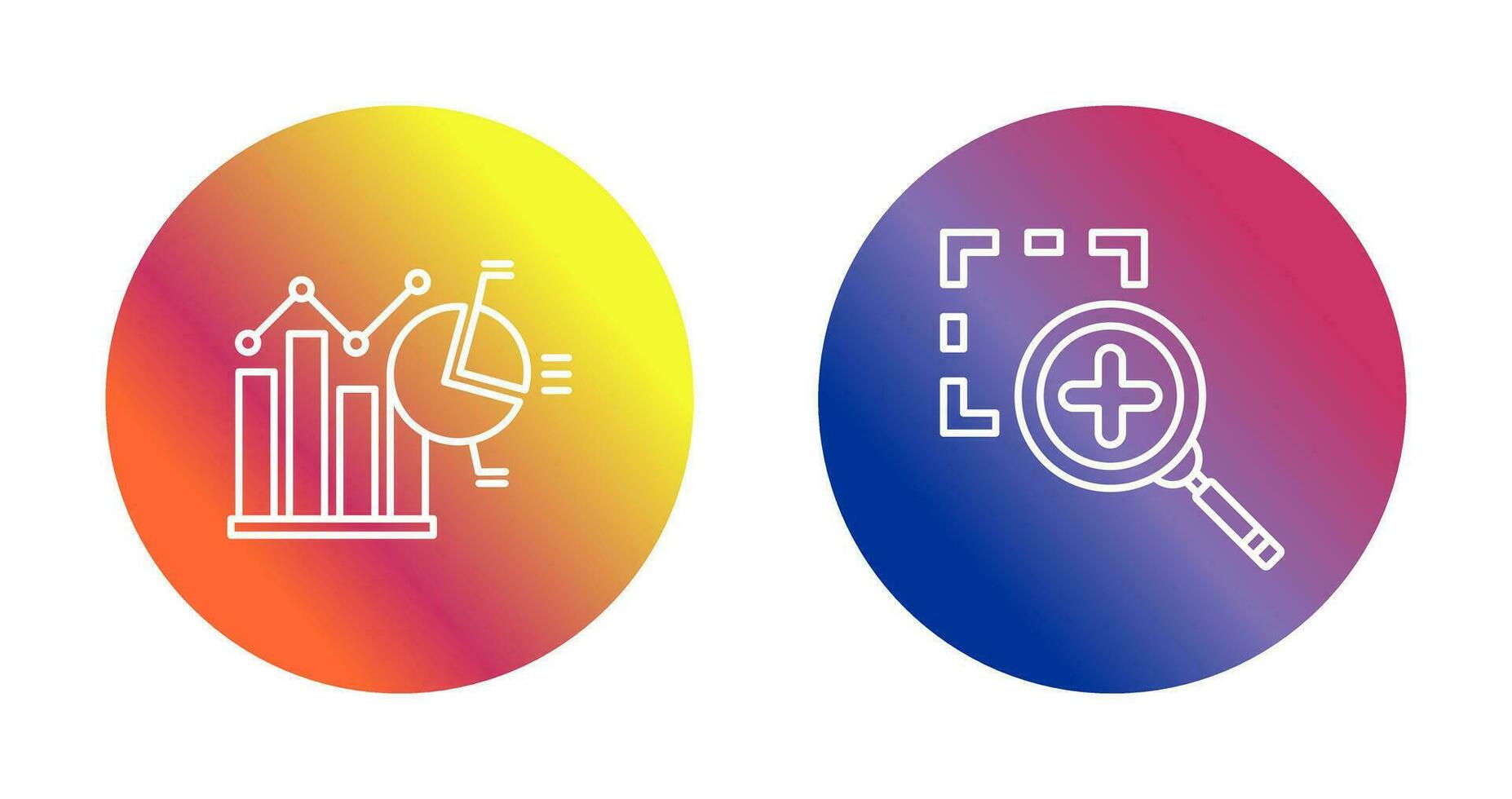 Bar Chat and Zoom In Icon vector