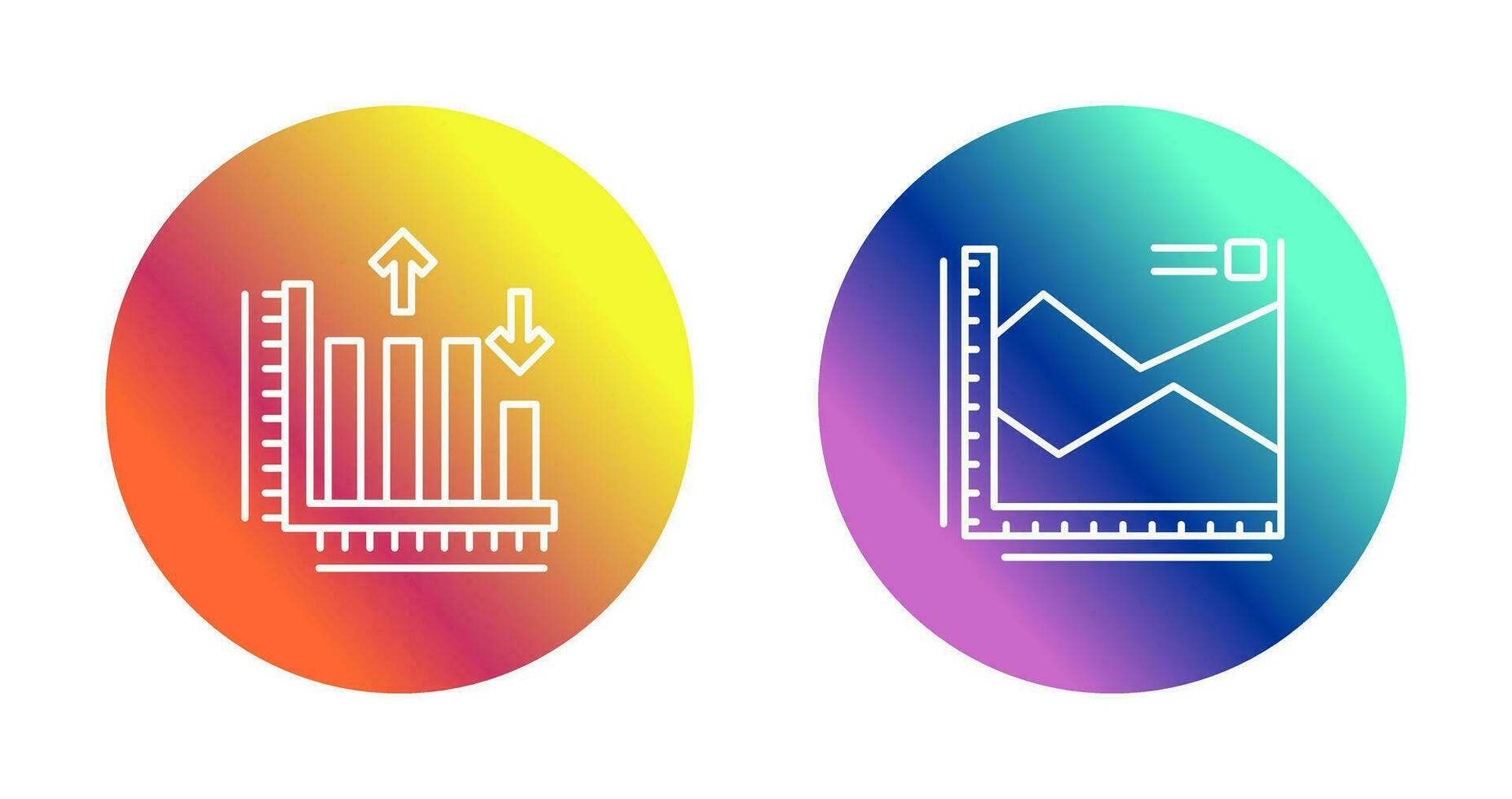 Spline Chart and Bar Graph Icon vector