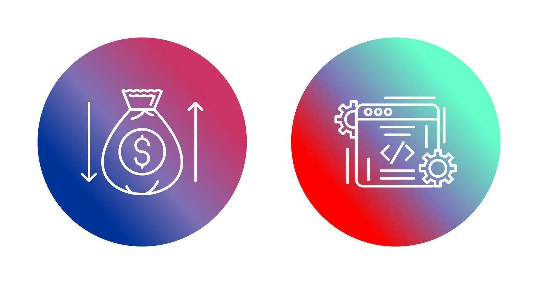 Money Bag and Coding Icon vector