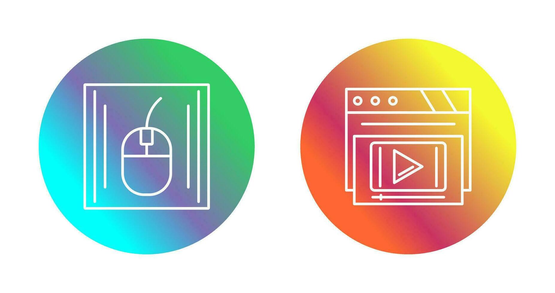 Mouse and Video Player Icon vector