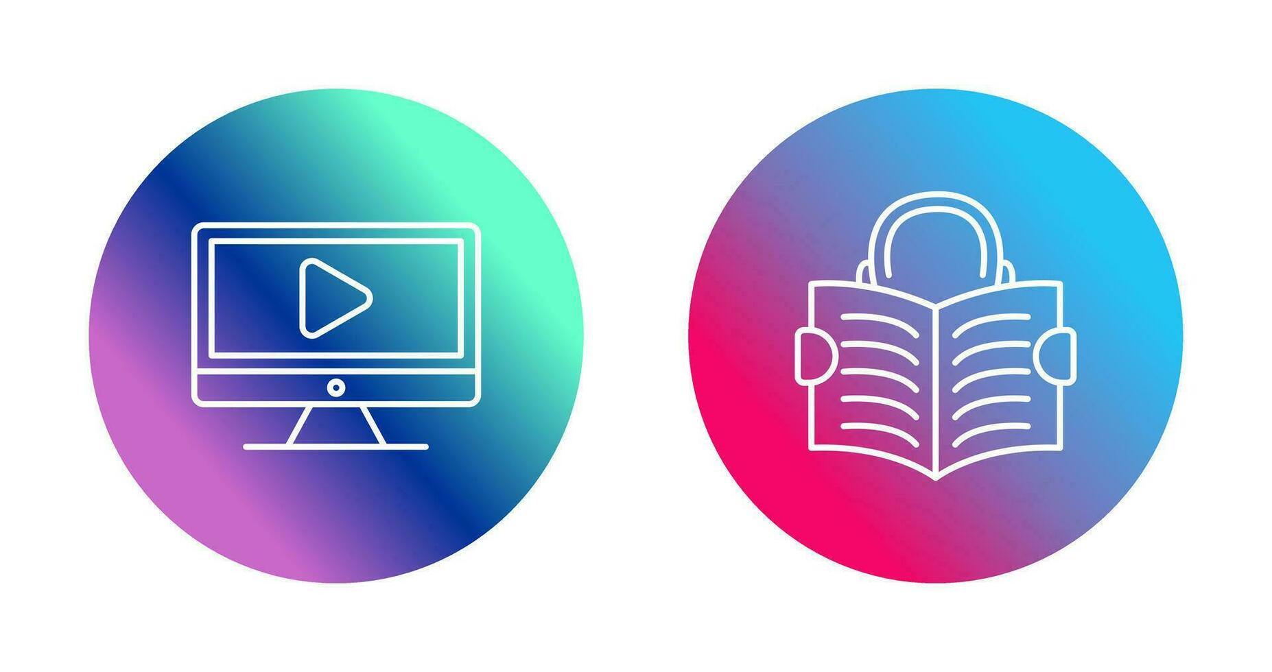 Video Lesson and Reading Icon vector