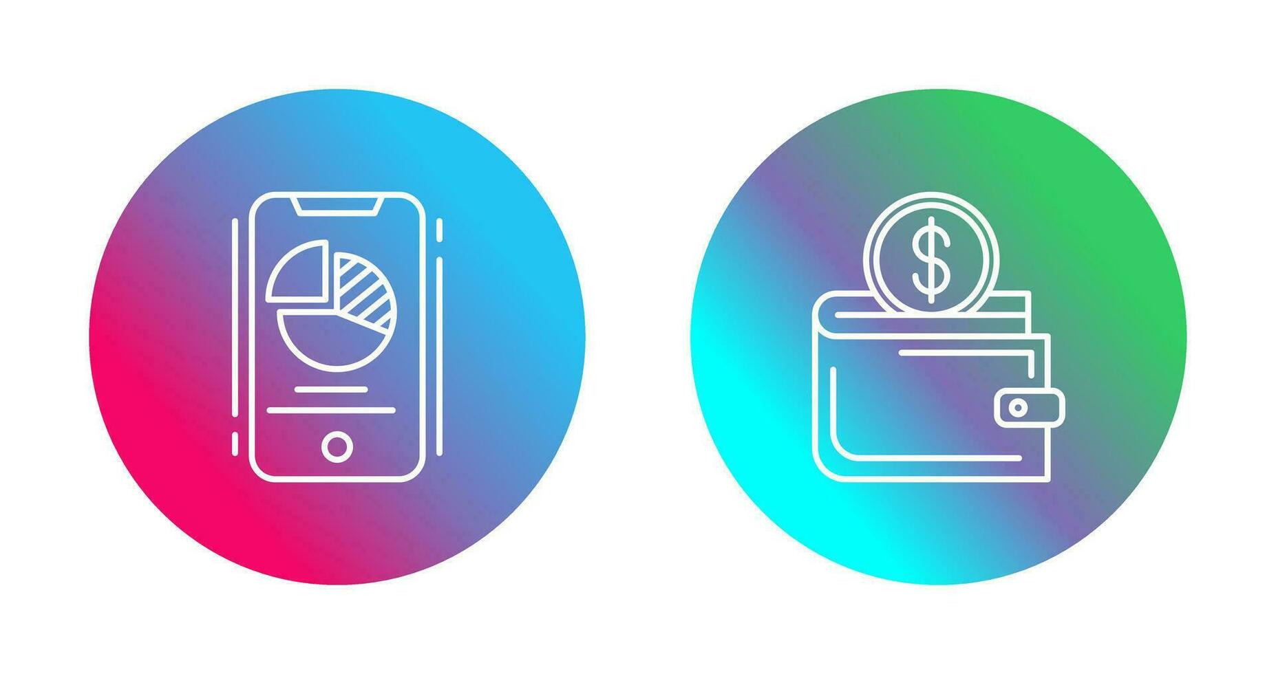 Pie Chart and Wallet Icon vector