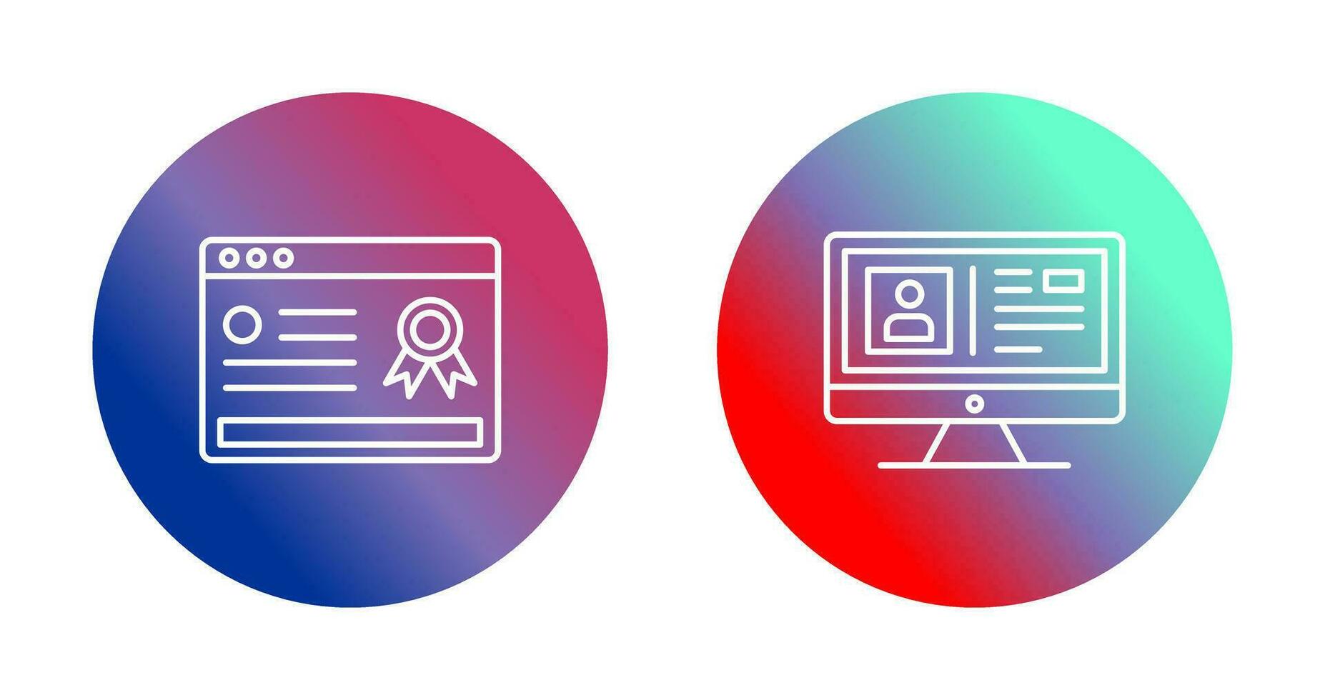 Online Certificate and Profile Icon vector
