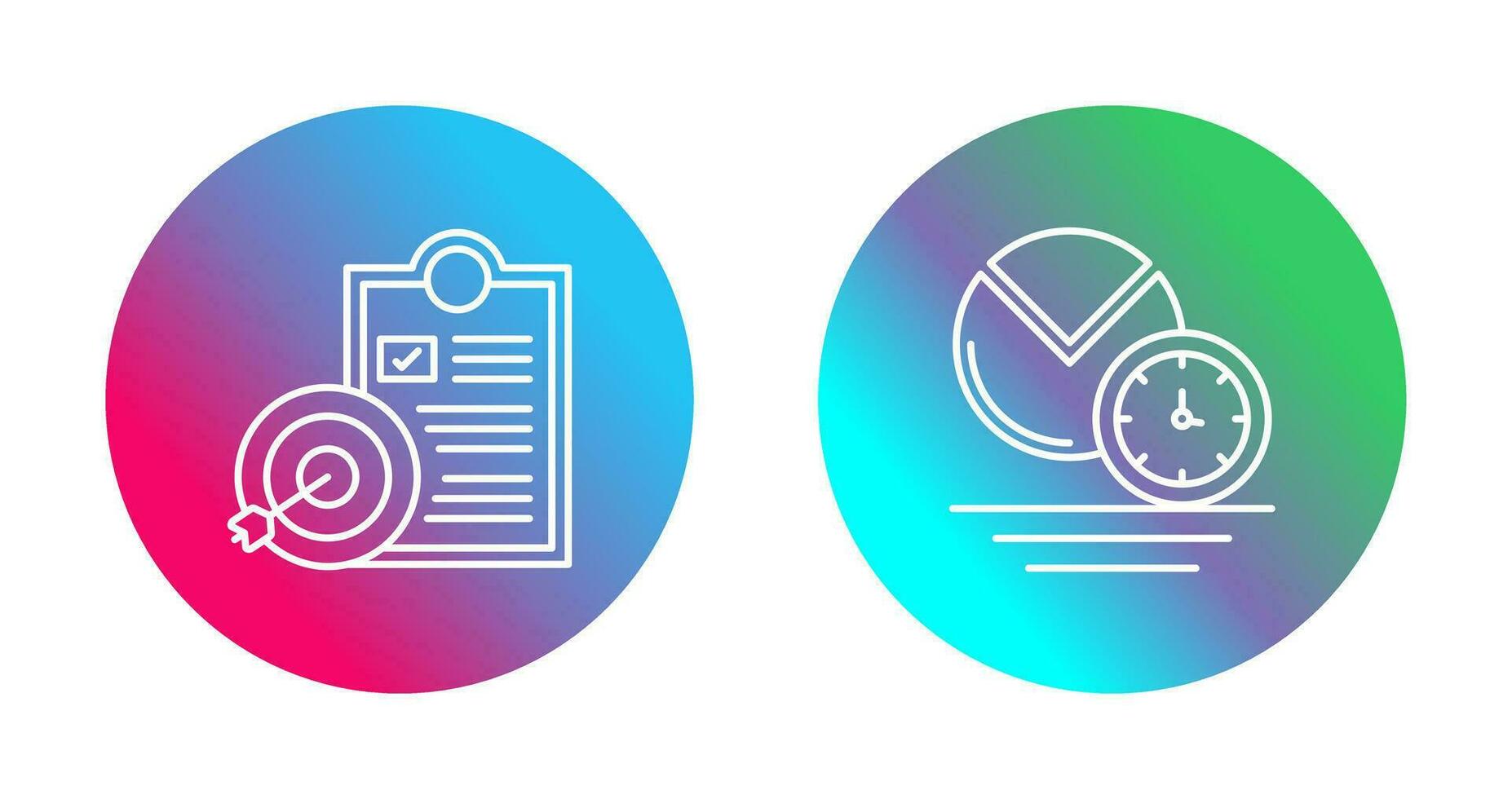 Goals and Pie Chart Icon vector