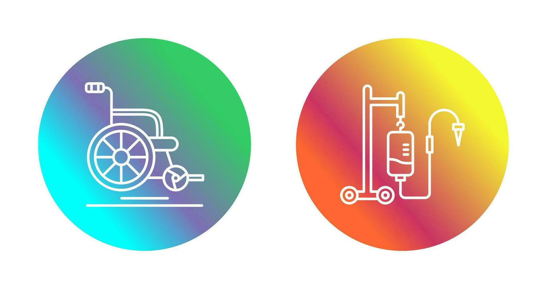 Wheel Chair and Intravenous Icon vector