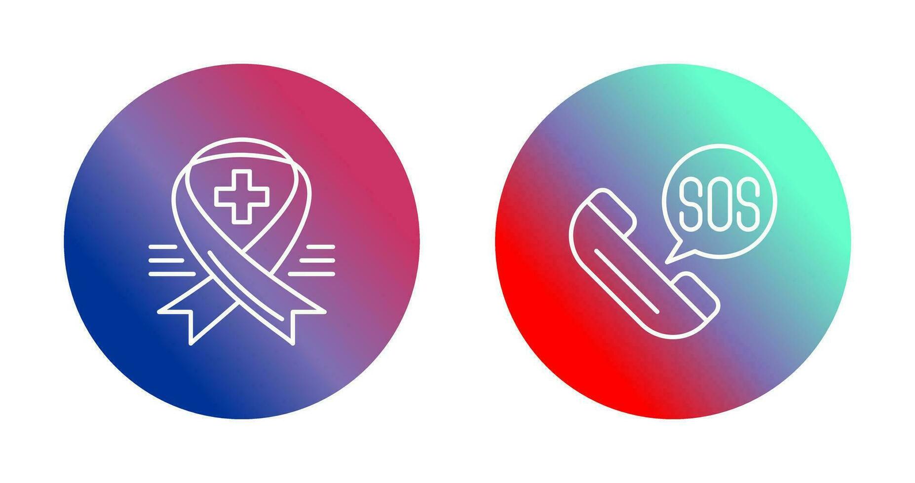 Ribbon and Sos Icon vector