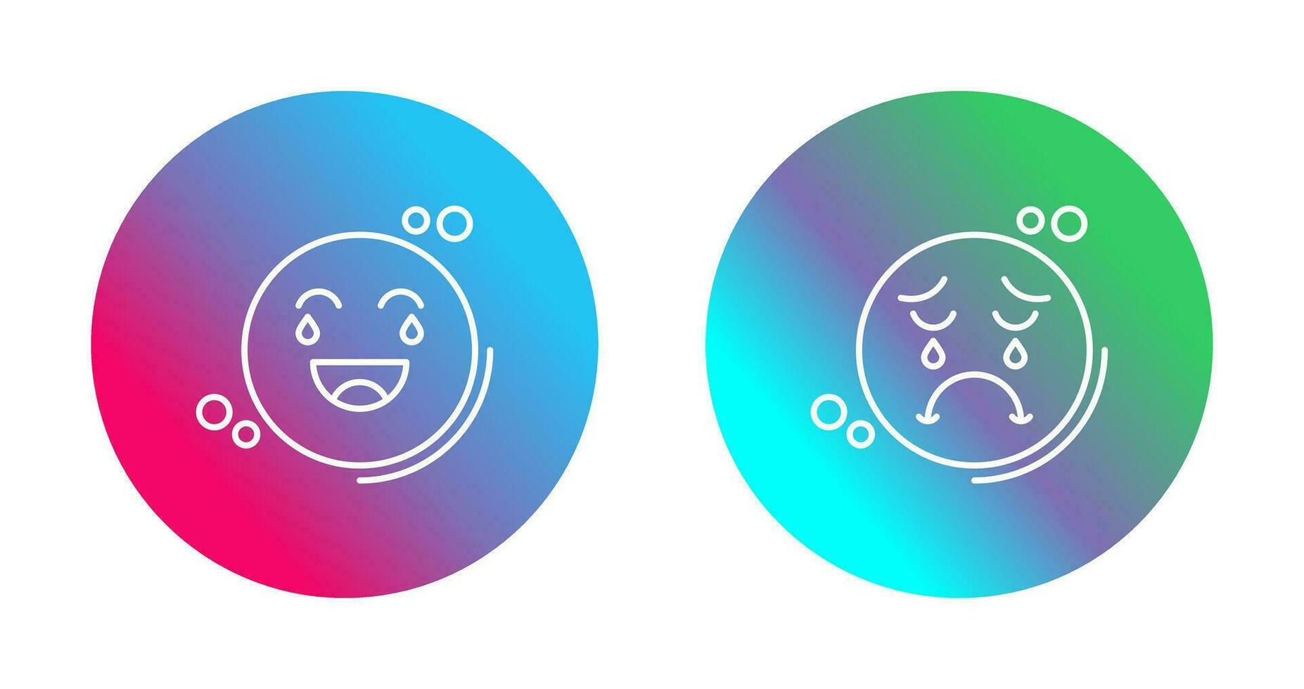 Loughing and Unhappy Icon vector