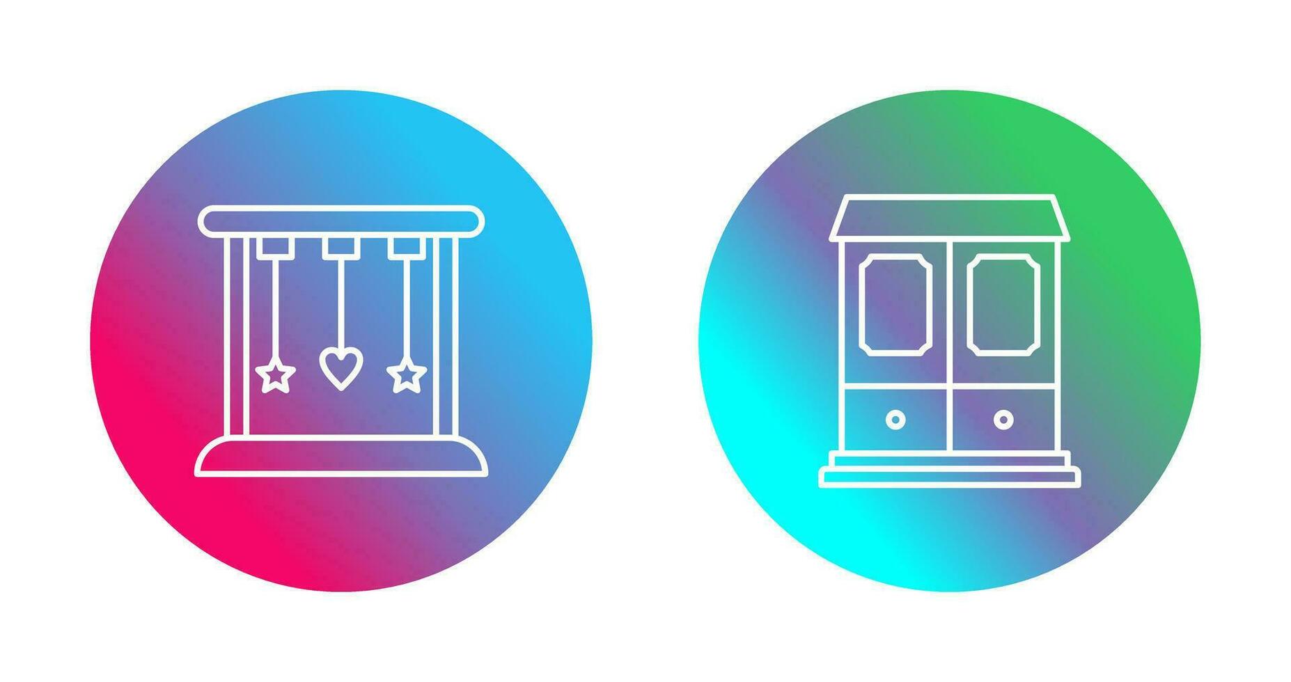 Cradle and Wardrobe Iconv vector