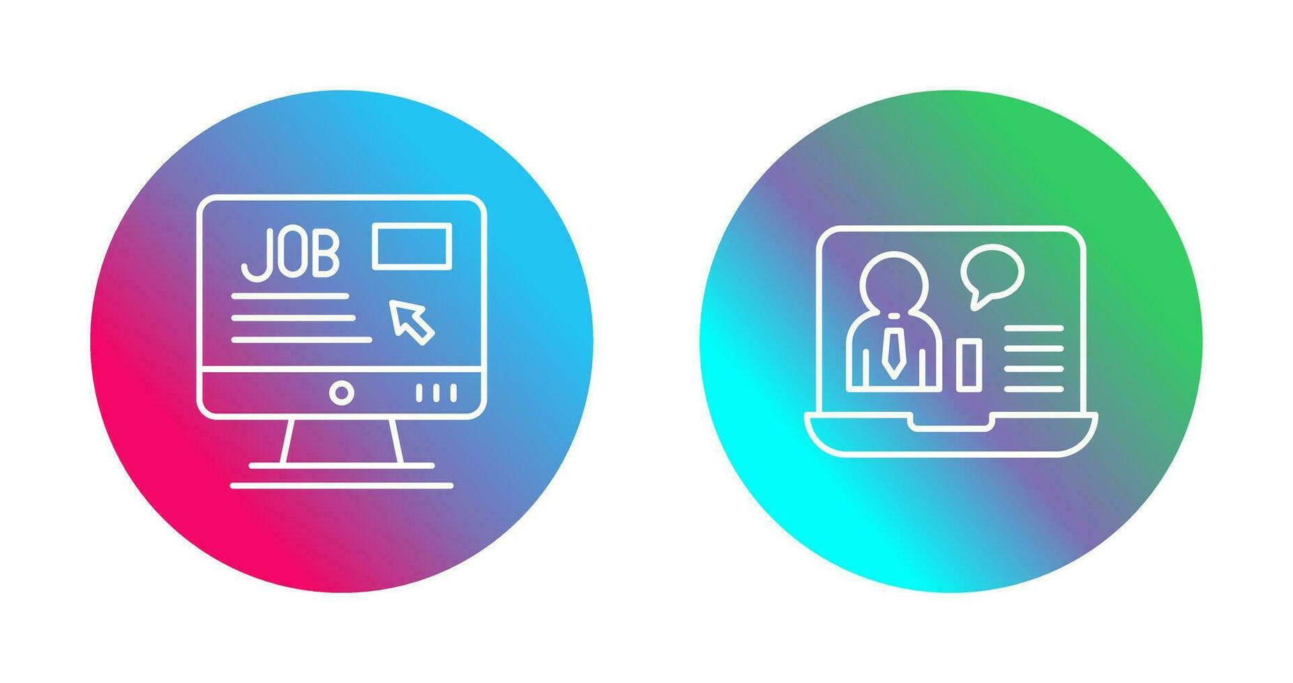 Online Job and Online Job Interview Icon vector