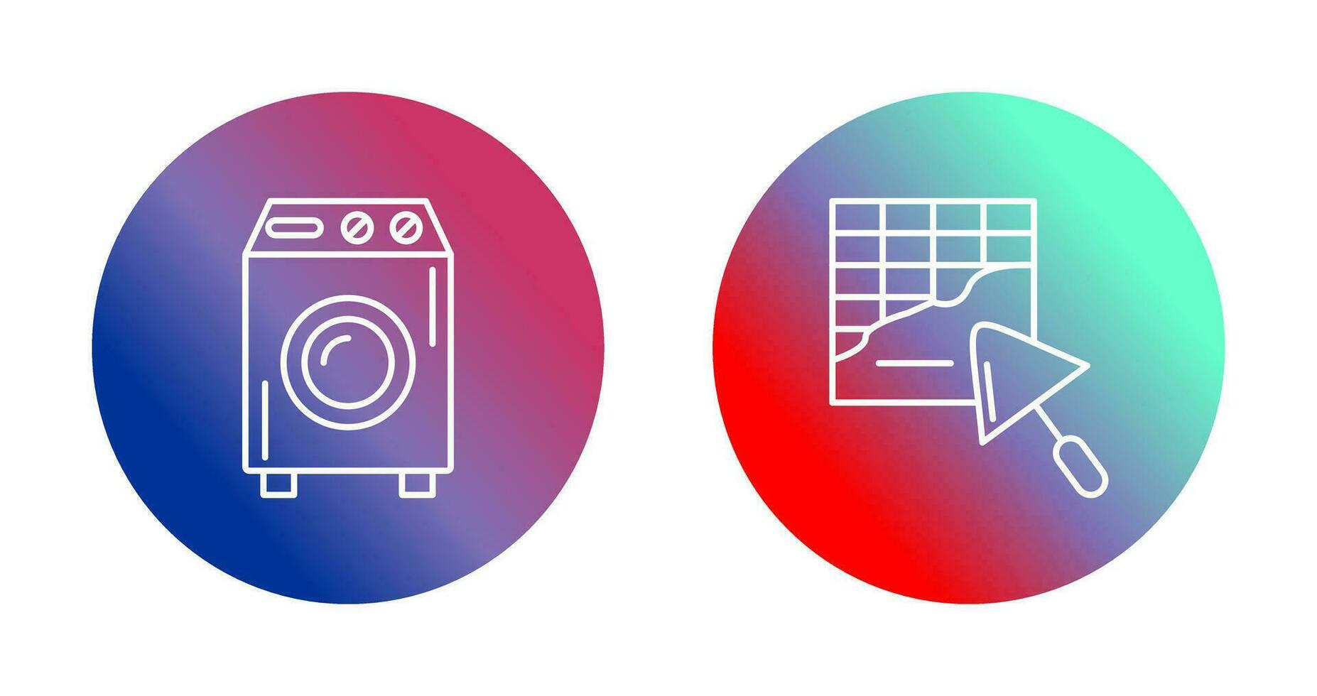 Washing Machine and Plastering Icon vector