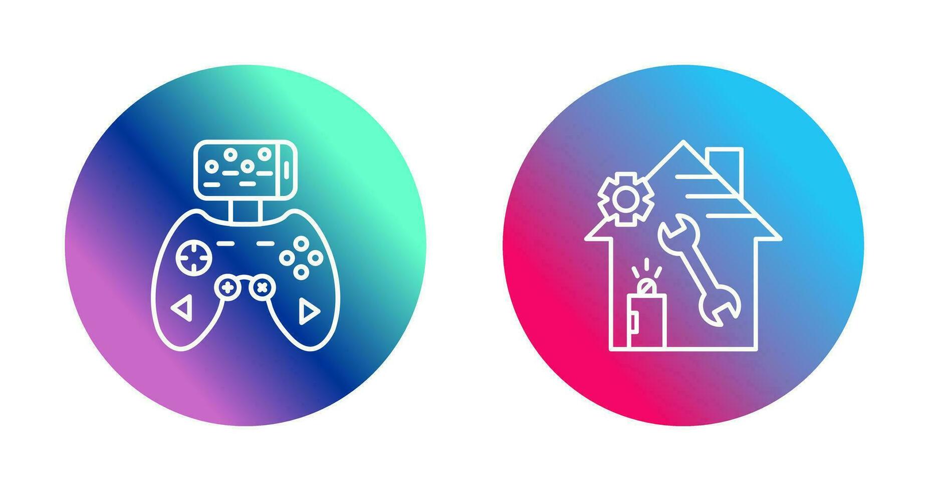 Game Controller and home repair Icon vector