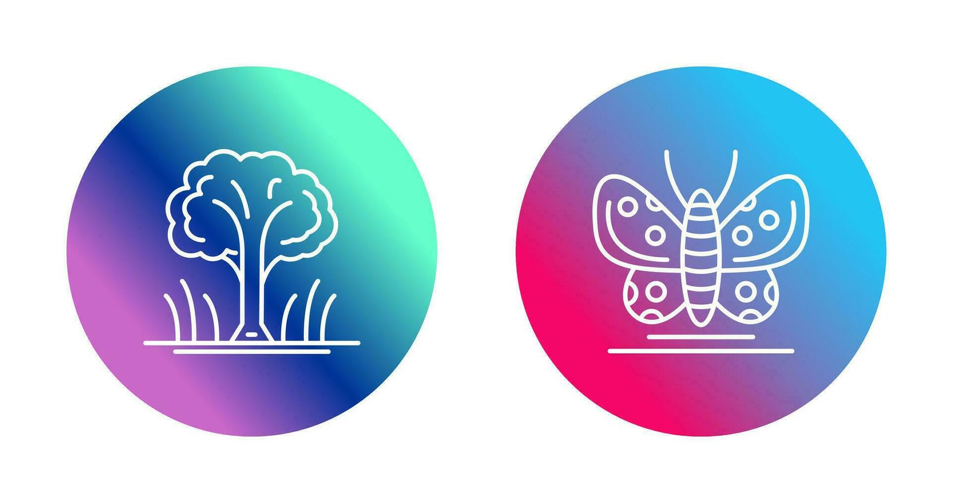 Tree and Butterfly Icon vector