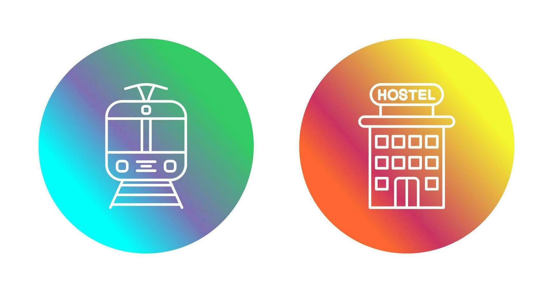 Tram and Hostel Icon vector