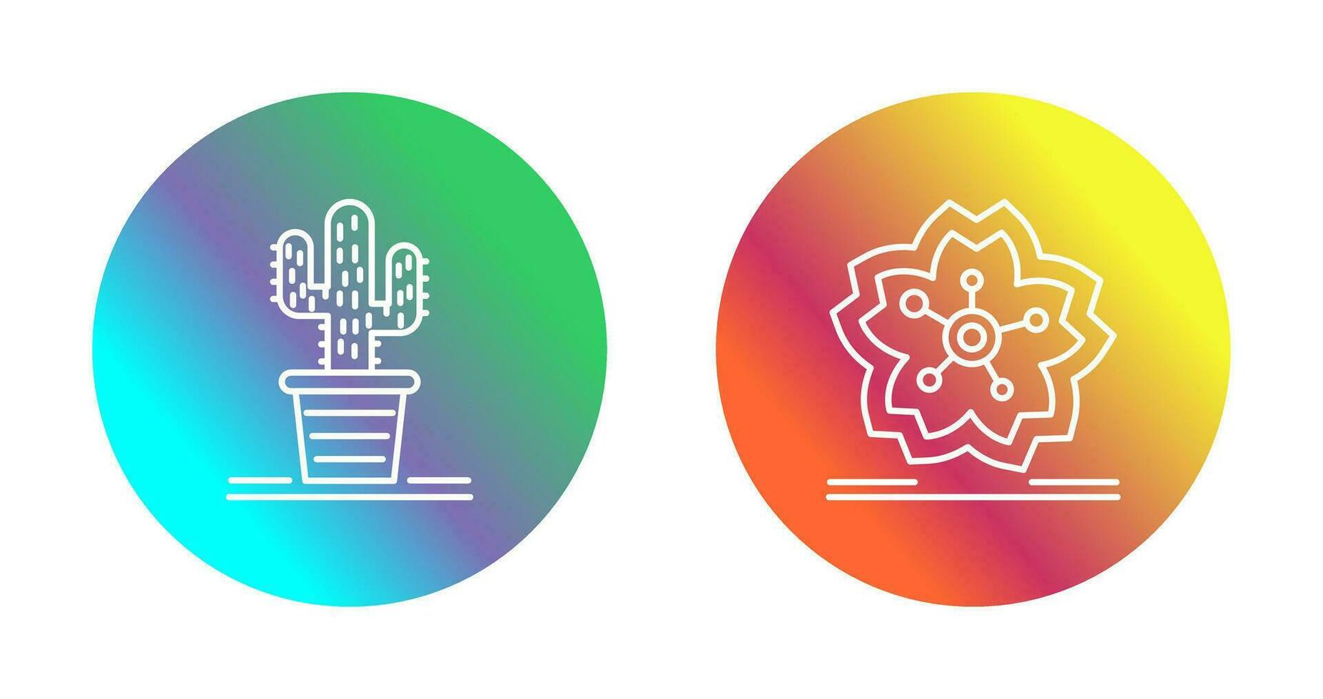 Cactus and Cherry Blossom Icon vector