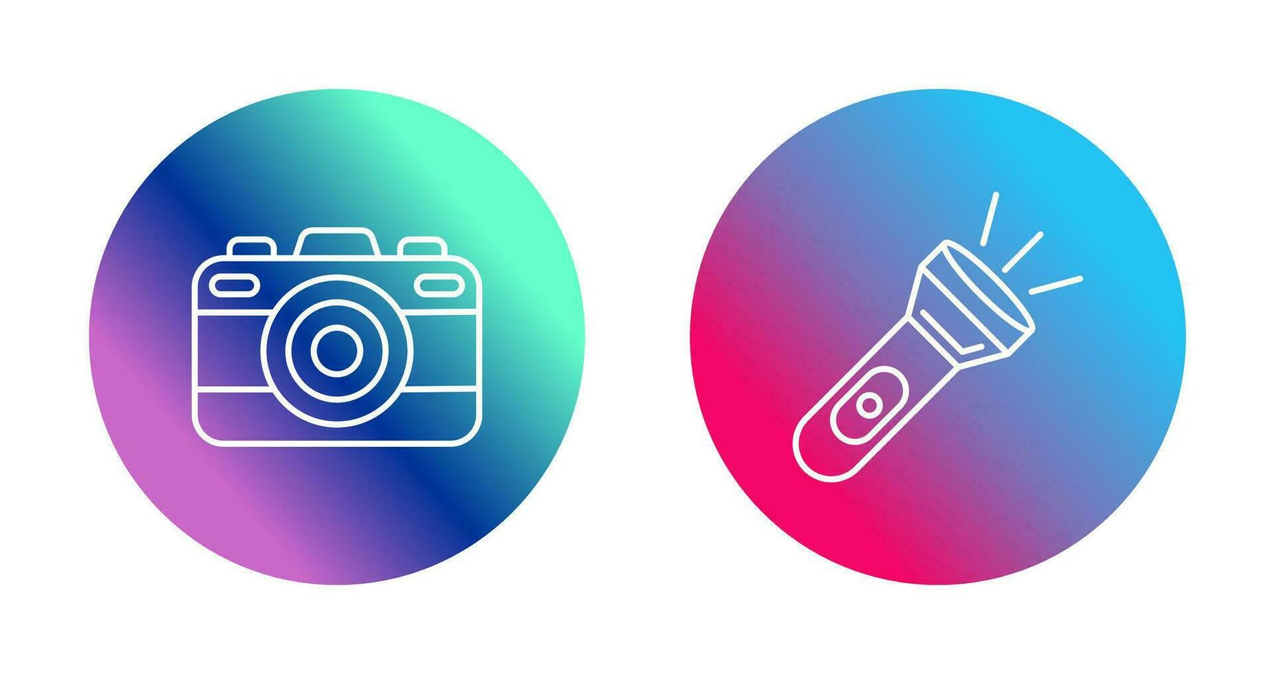Camera and Flash Light Icon vector