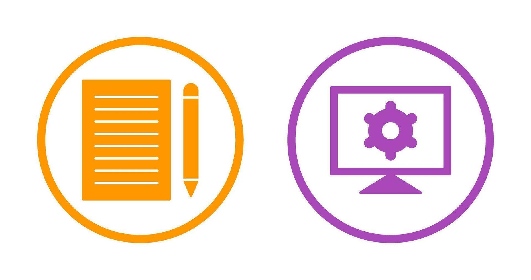 escribir realimentación y computadora ajustes icono vector