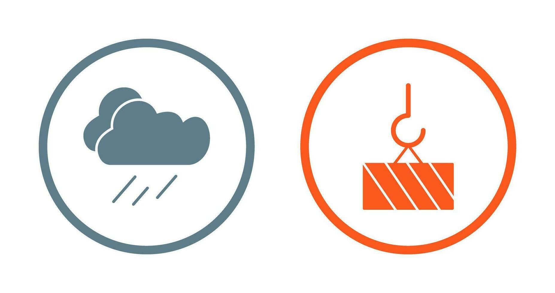 rain and heavy machinery  Icon vector