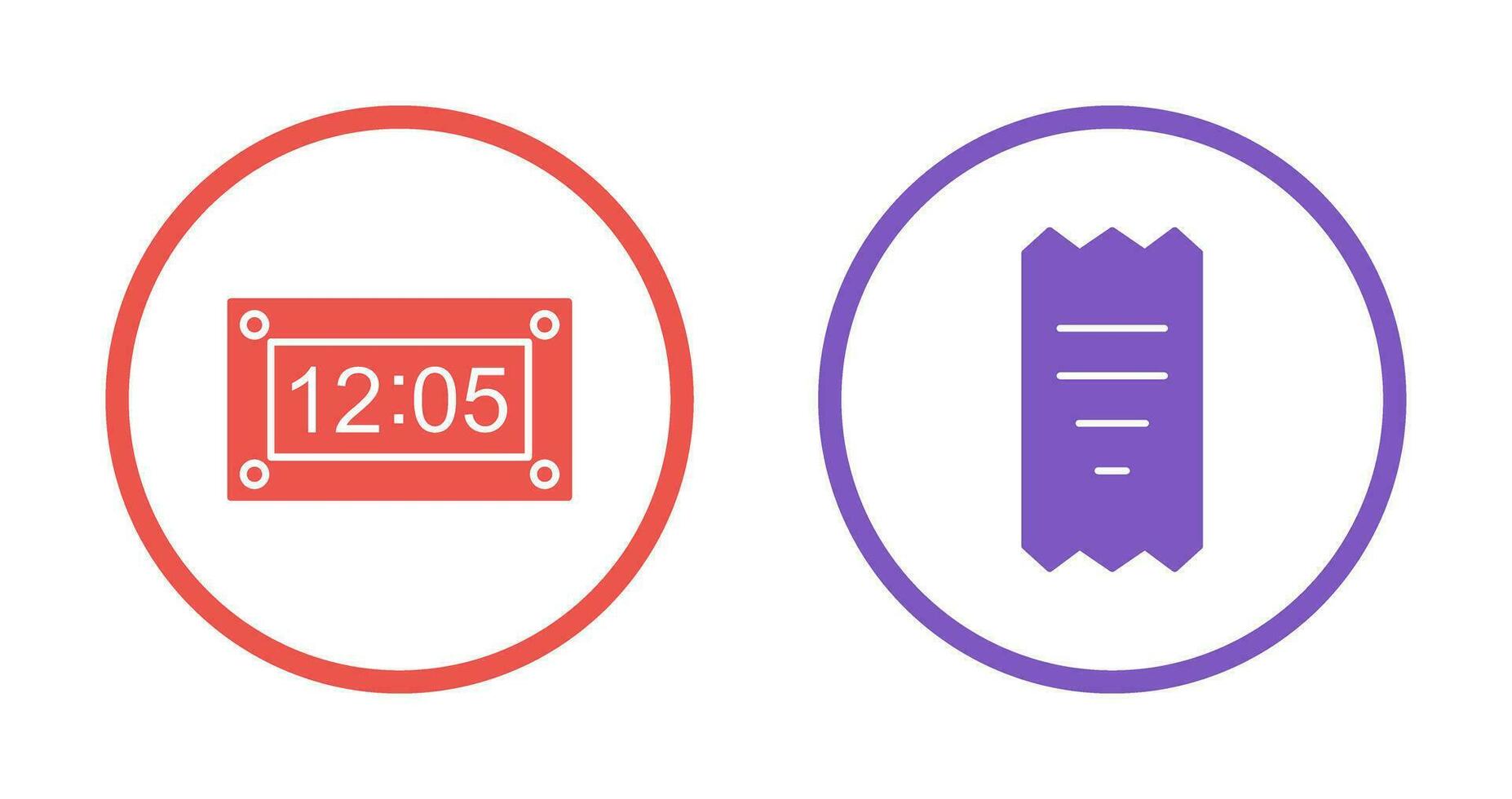 timer and receipt Icon vector