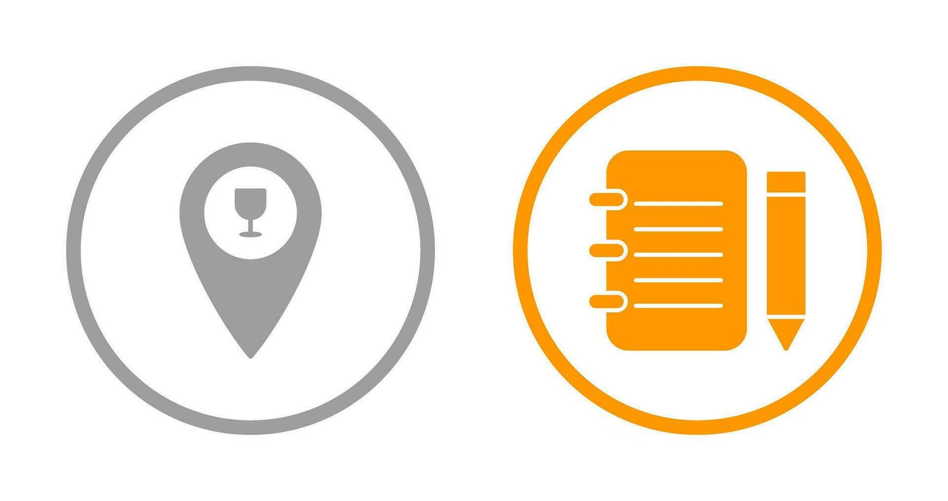 bar location and notepad Icon vector