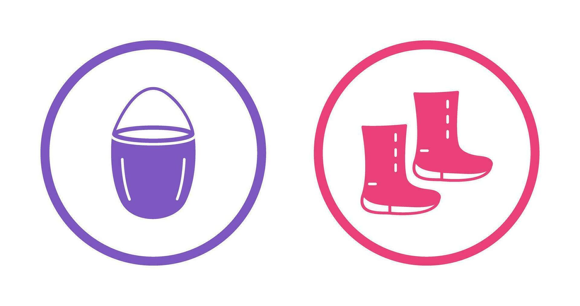 water bucket and boots Icon vector