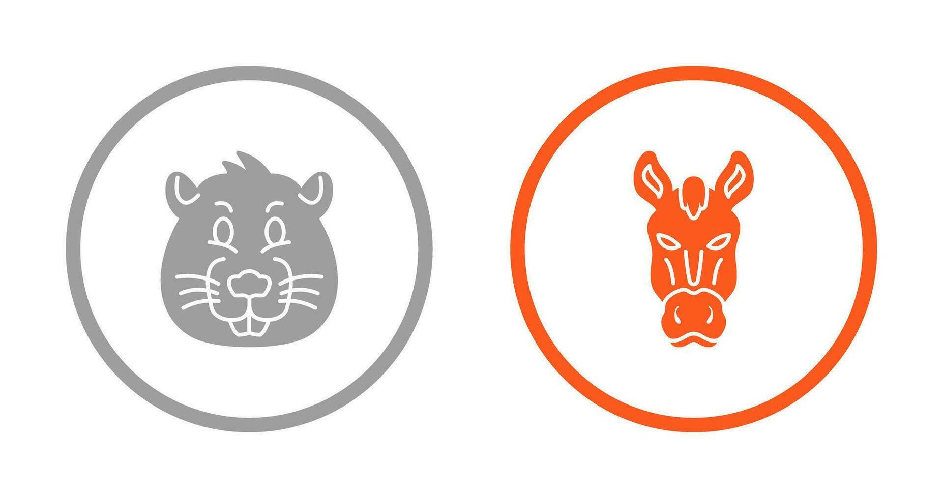 Beaver and Horse Icon vector