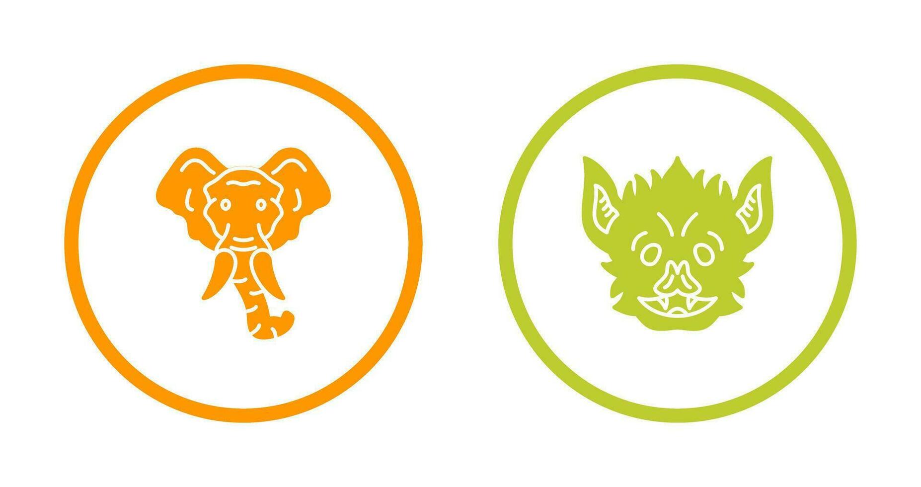 Eleplant and Bat Icon vector