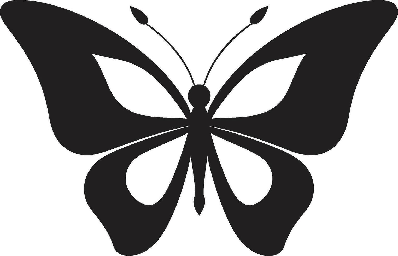 Butterfly Grace in Shadows A Timeless Emblem Intricate Flutter in Noir Black Butterfly Symbol vector