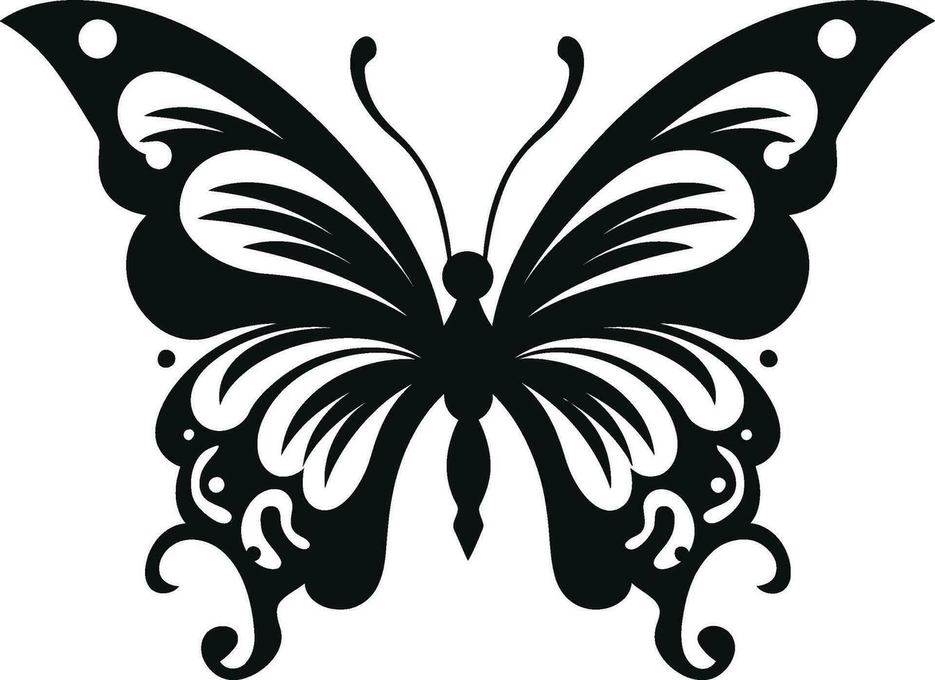 Sleek and Stylish Black Butterfly Icon Mystique of the Butterfly Black Vector Logo