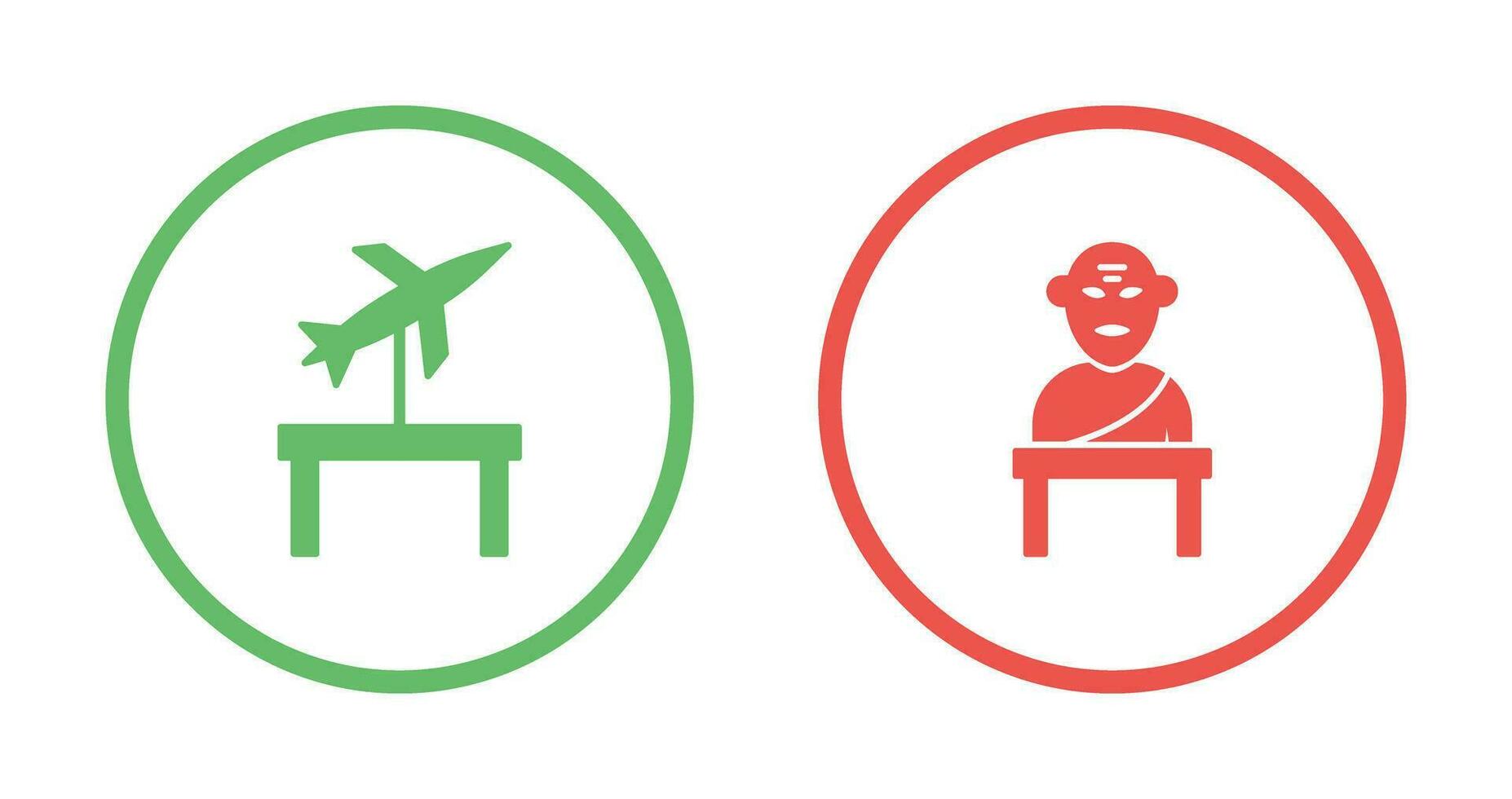 Jet Exhibit and Greek god Icon vector