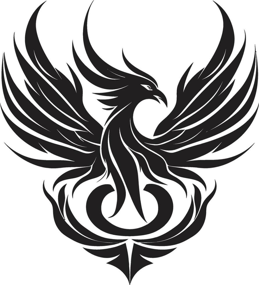 Shadowed Flame Icon Dark Phoenix Crest vector