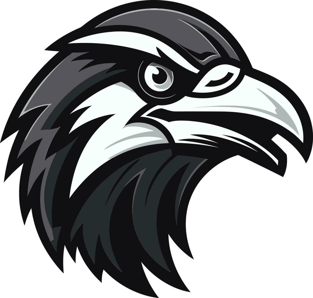 Sleek Raven Symbolic Crest Mysterious Raven Emblem vector