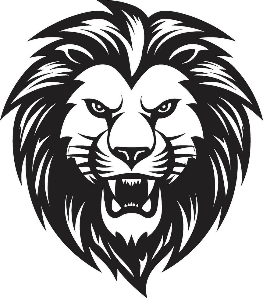 Majestic Mane Black Lion Emblem Design   A Majestic Masterpiece Roaring Dominance Black Lion Icon   The Mark of a Ruler vector