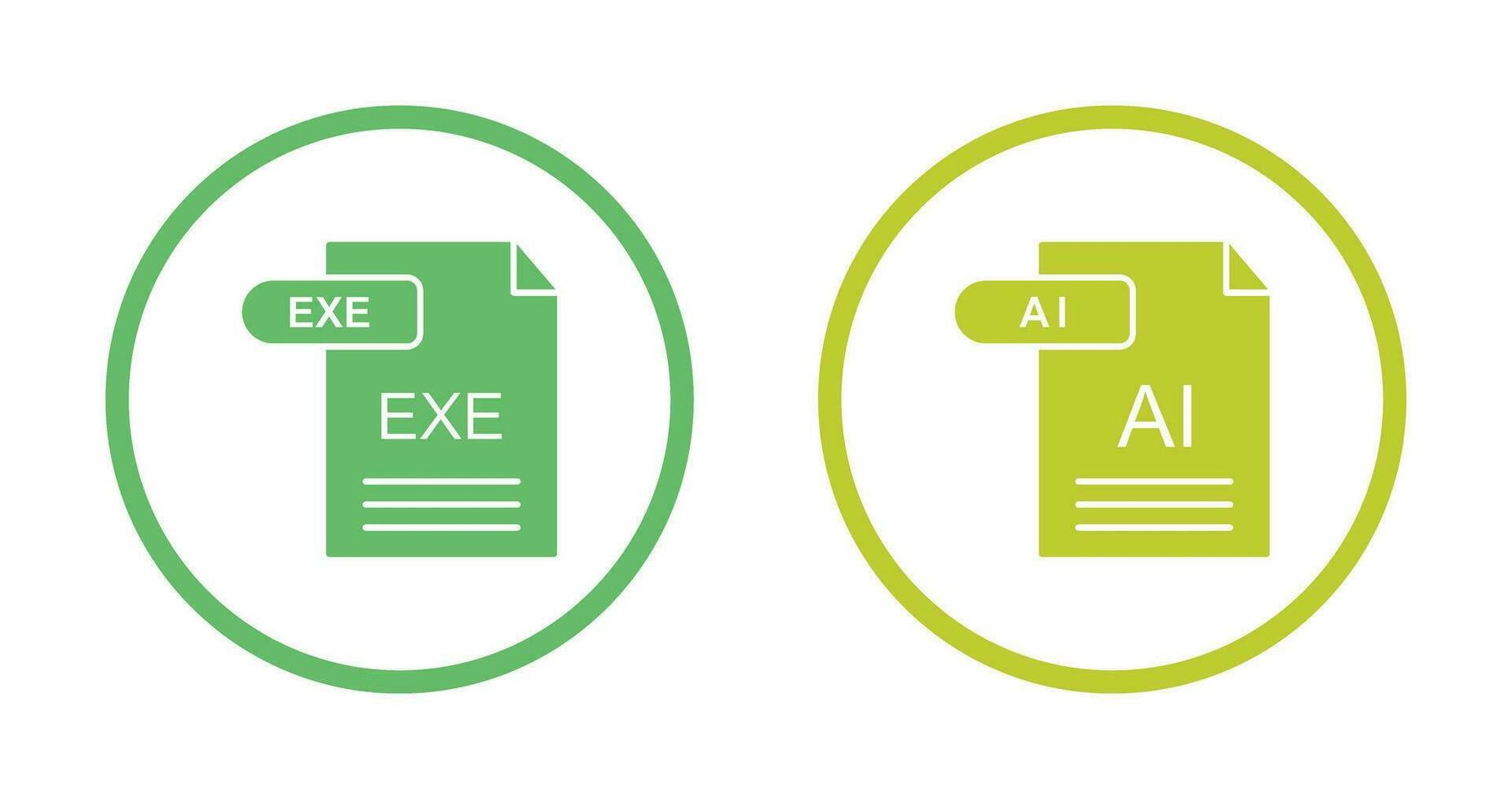 AI and EXE Icon vector