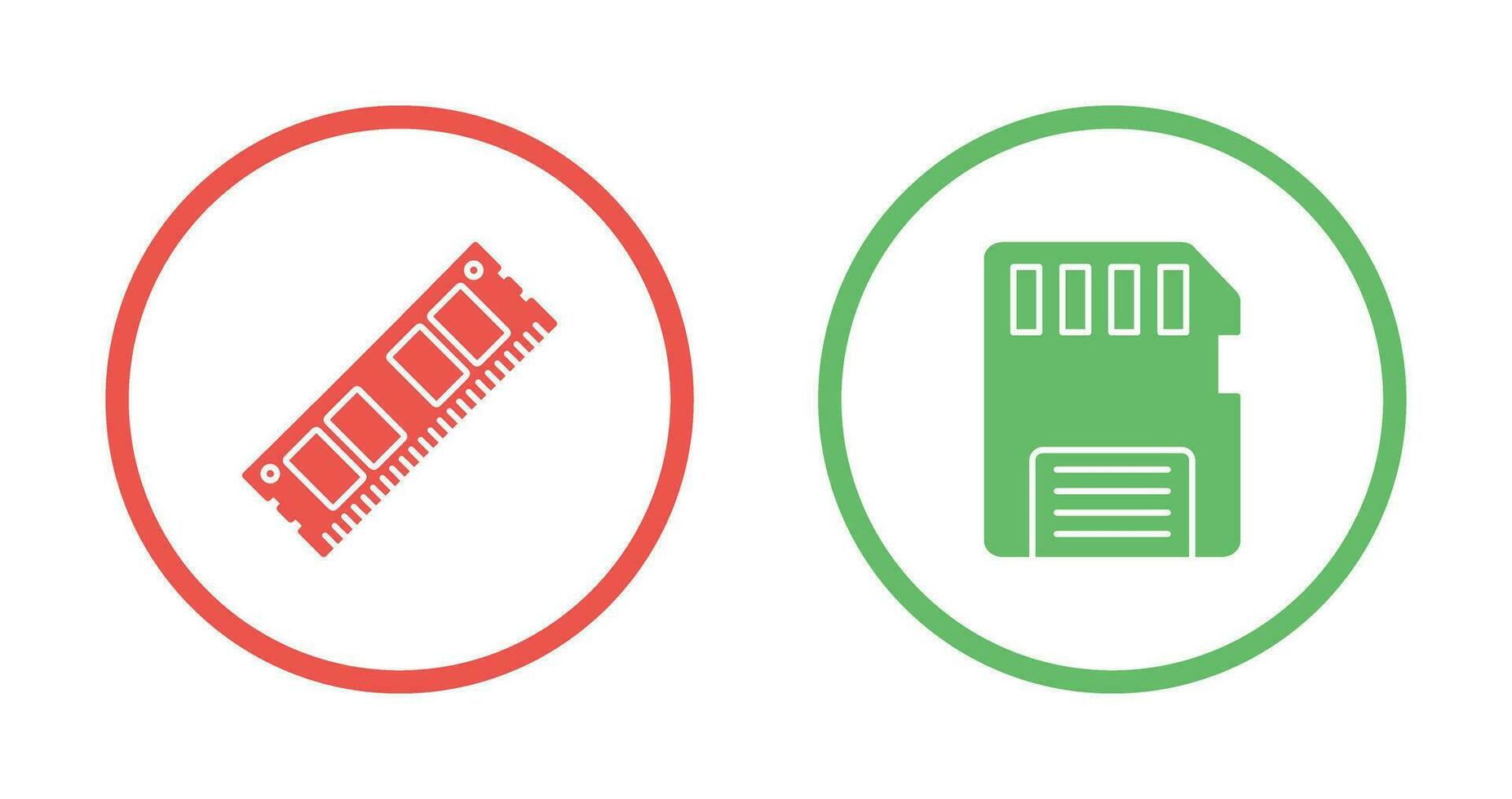 Ram and Memory Card Icon vector