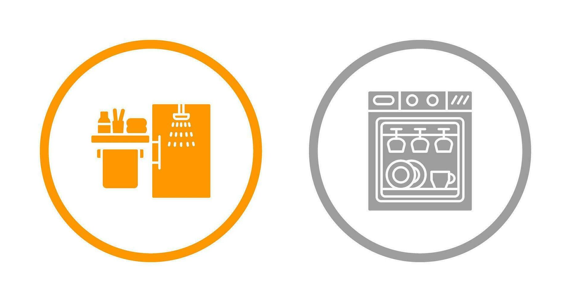 Shower and Dishwasher Icon vector