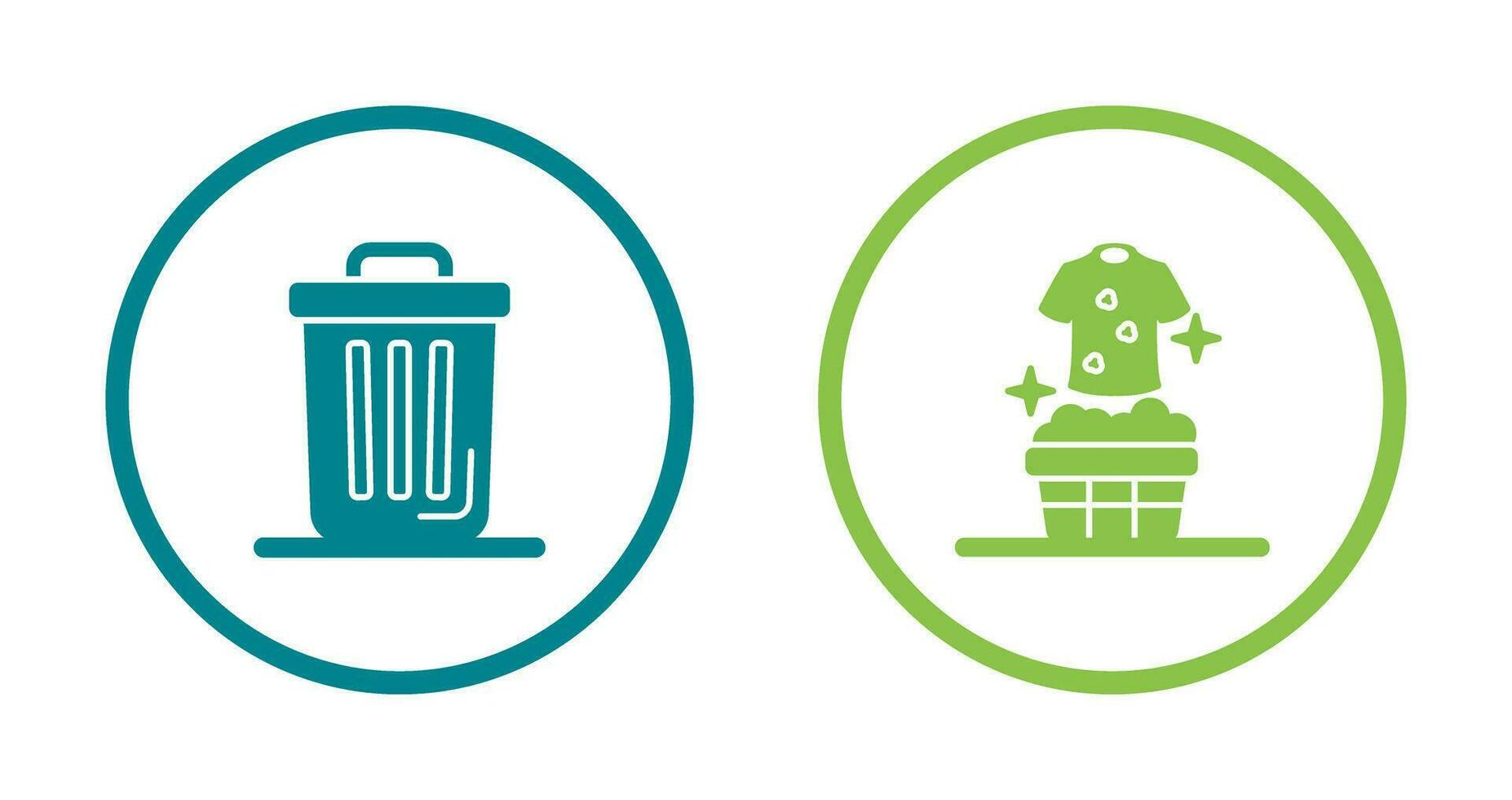 Trash Can and Laundary Icon vector