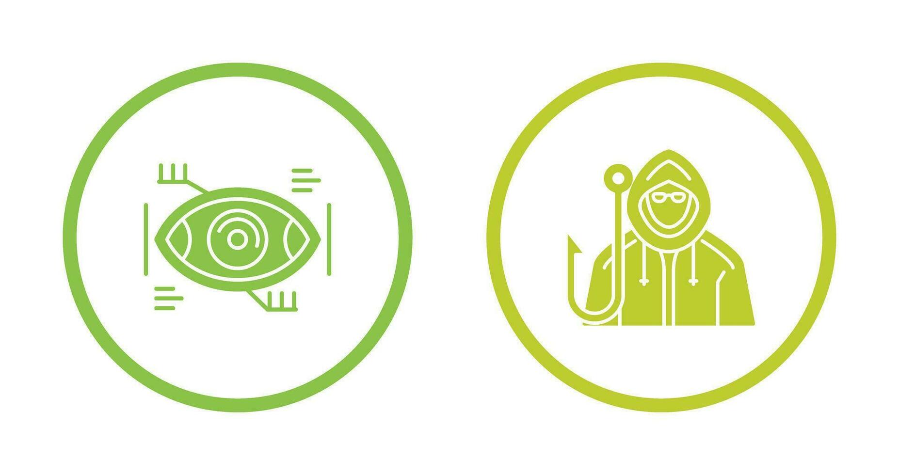 Eye Recongnition and Phishing Icon vector