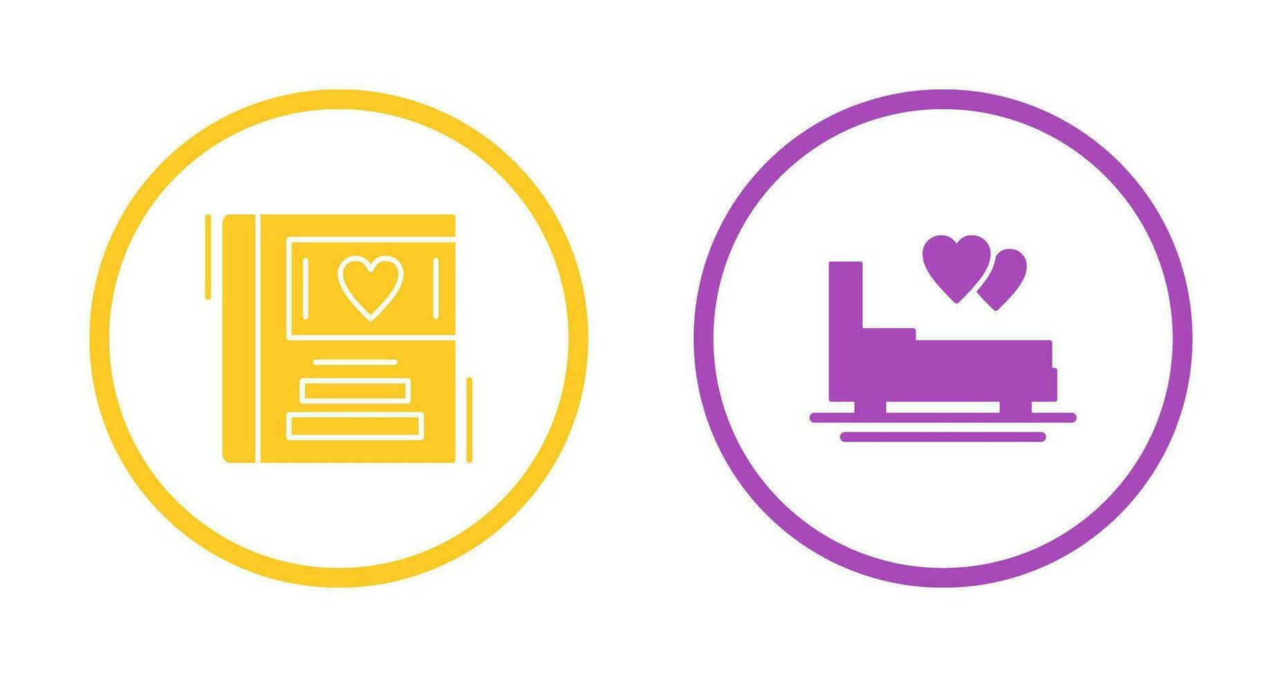 Wedding Album and Honeymoon Icon vector