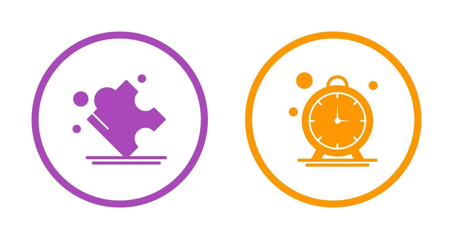 Puzzle and Stop Watch Icon vector