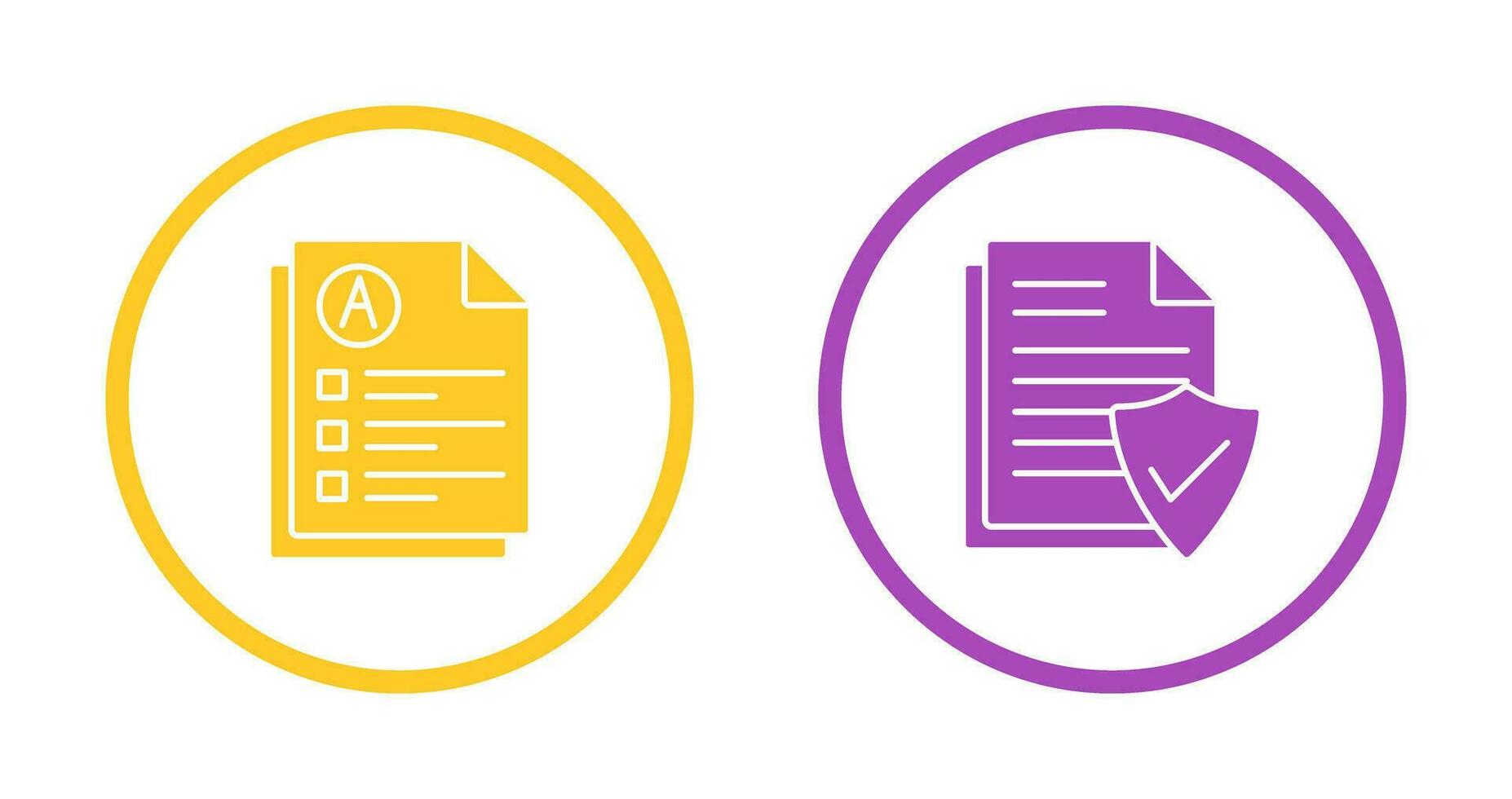 Exam and Valid Document Icon vector